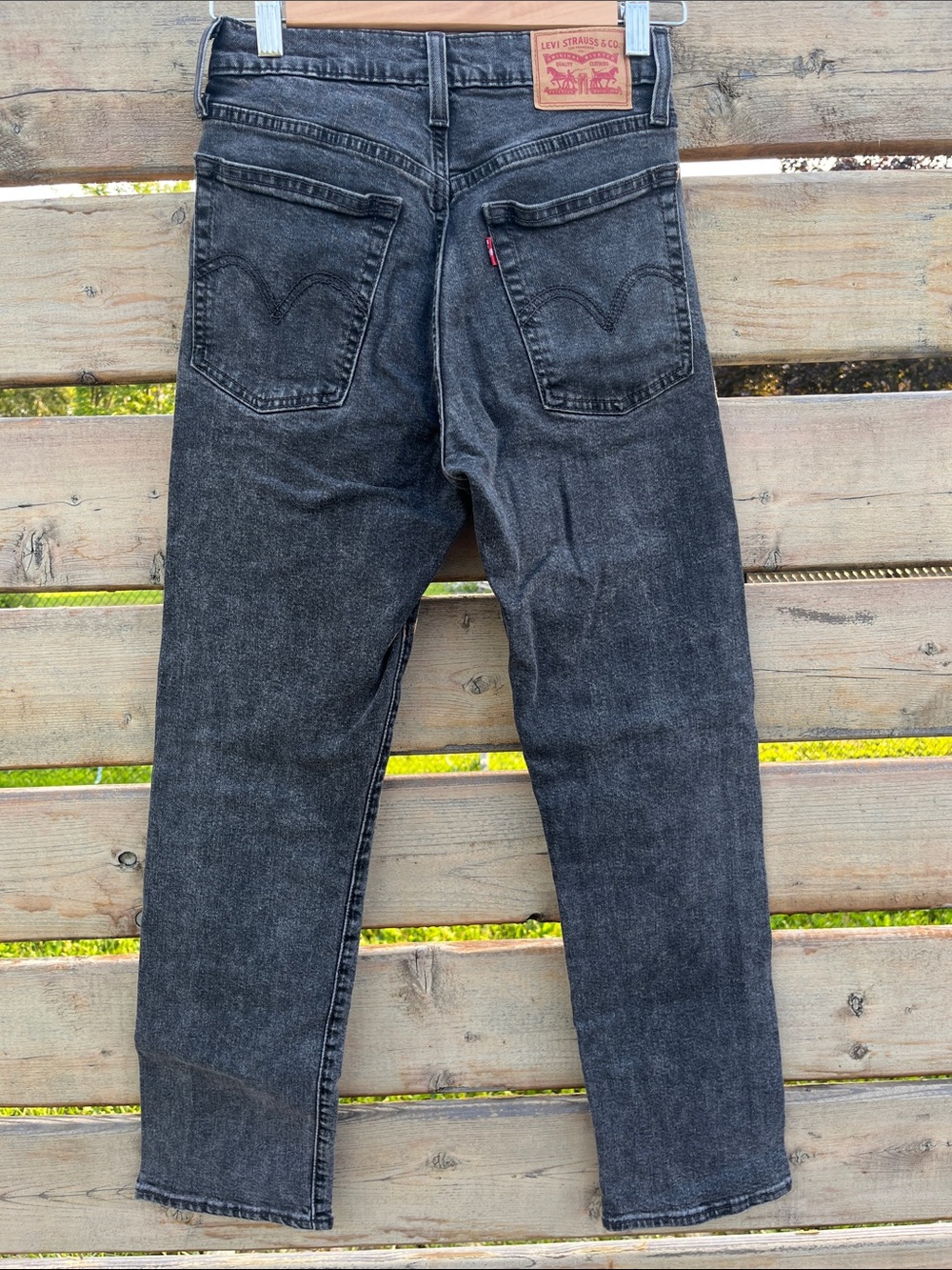 Levi's Women’s Black Washed Wedgie Straight Jeans 26